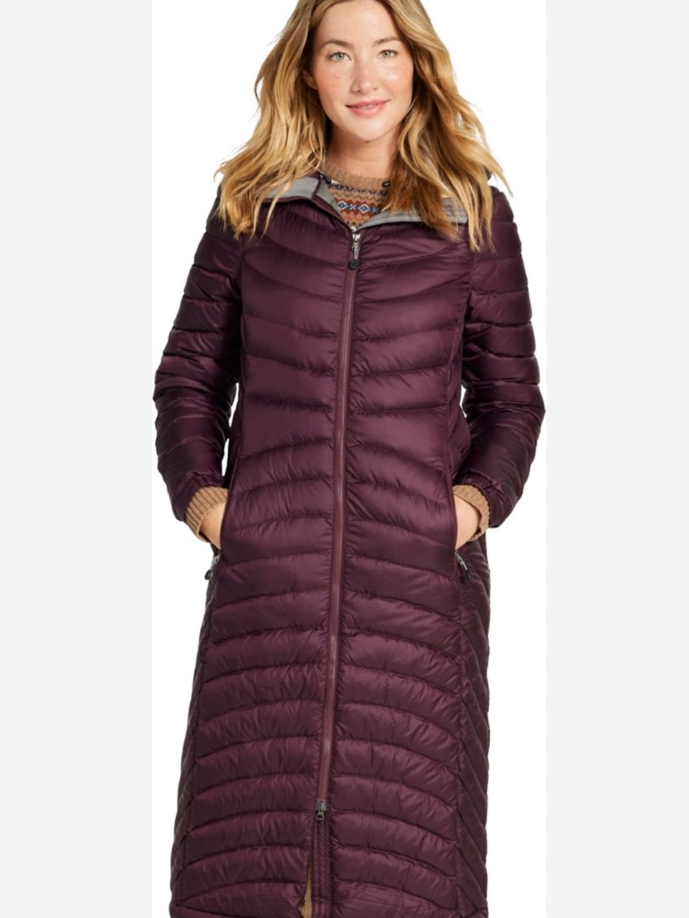 Llbean Long Quilted Ultalight 850 Women's Coat